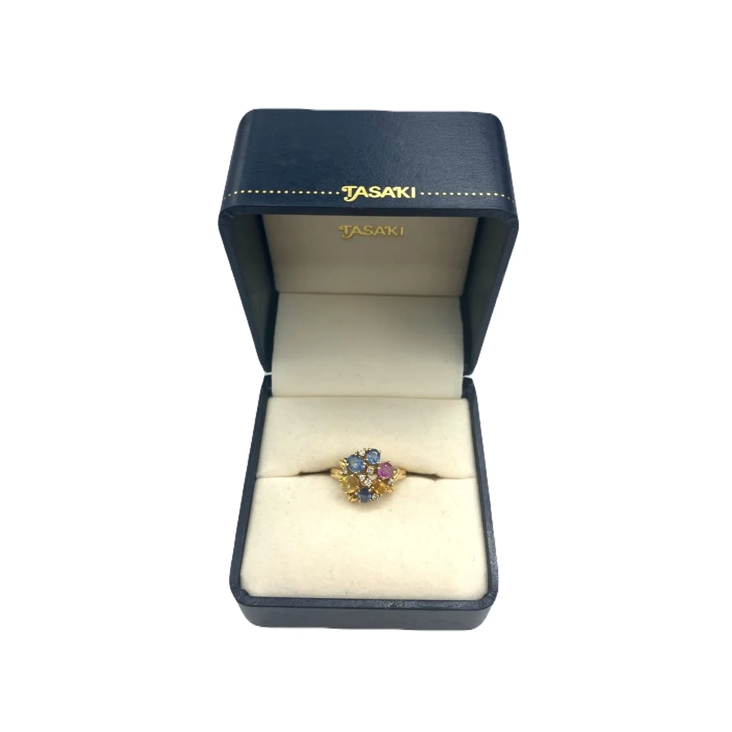 田崎真珠 タサキ TASAKI K18 リング マルチカラーサファイア