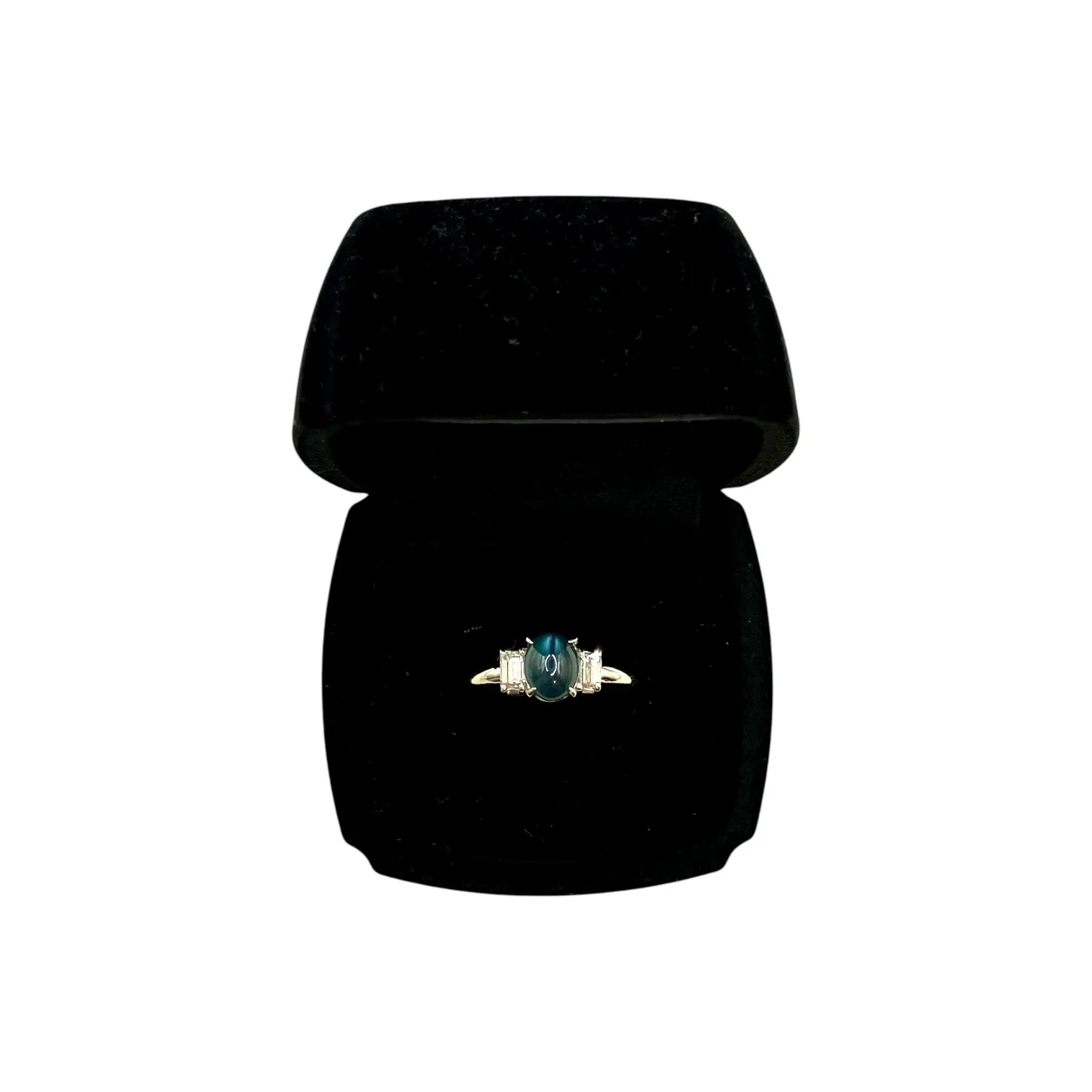 Pt900 リング アレキサンドライトキャッツアイ ダイヤ リング